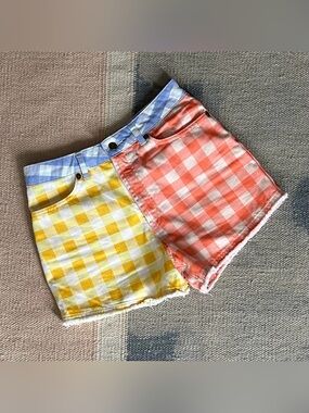 Farm Rio Multi Color Gingham Shorts sz Small